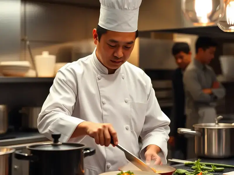 才能あるシェフが料理を作っている様子